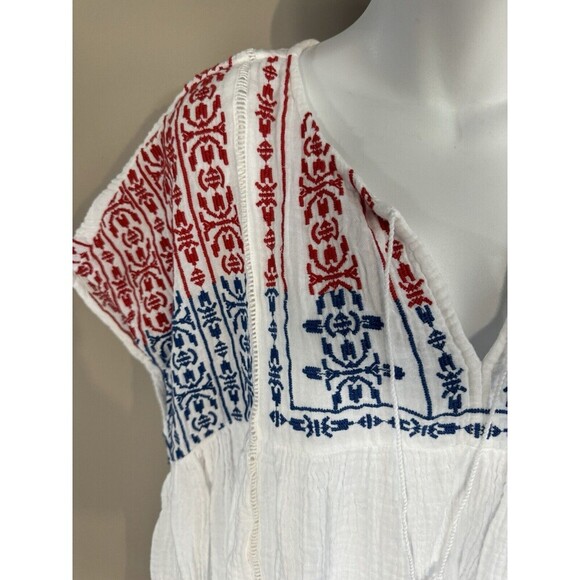 Beachlunchlounge Women's Split Neck Tiered Ruffle Dress SZ XLarge Casual - Picture 2 of 7